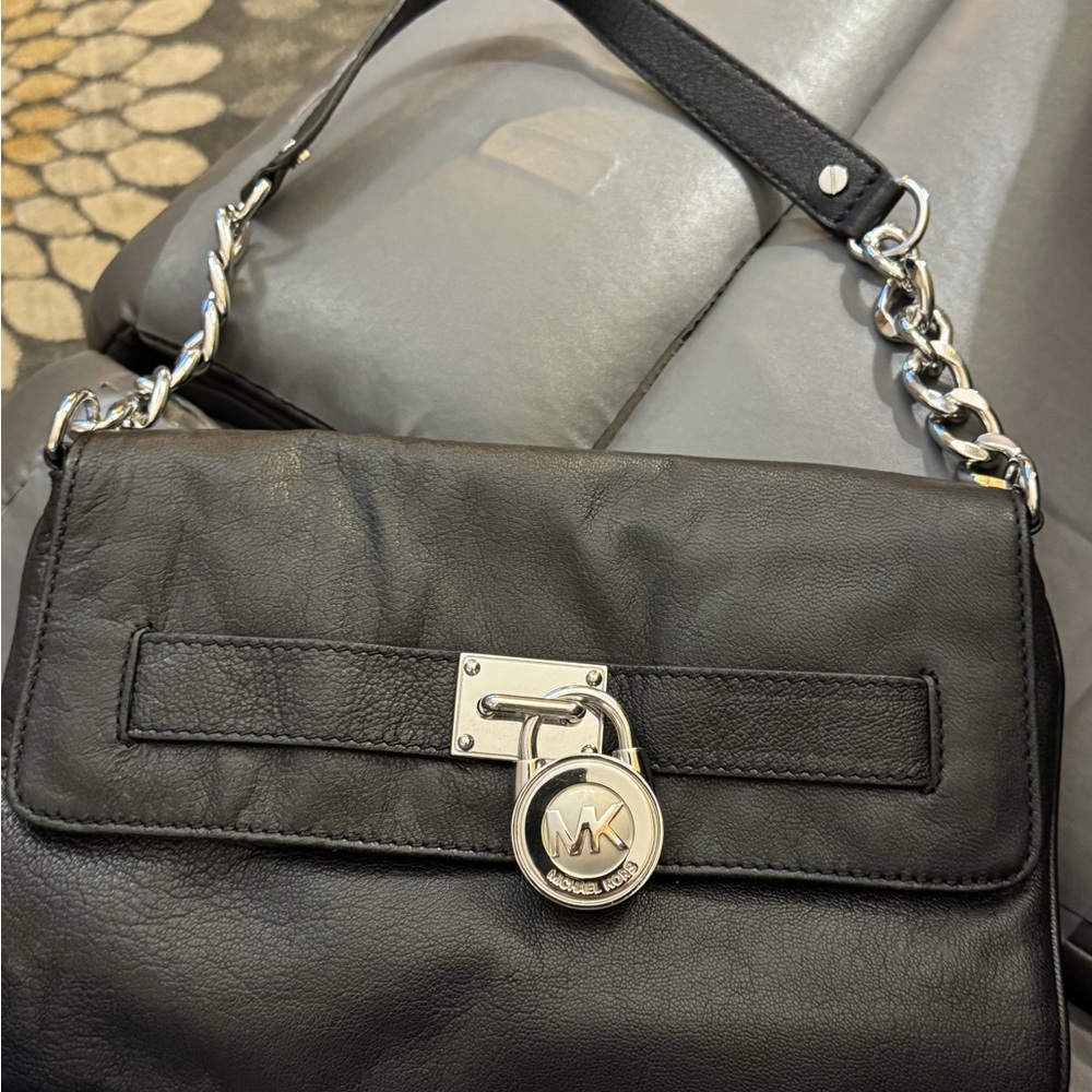 Michael Kors Black Leather Chain Shoulder Bag